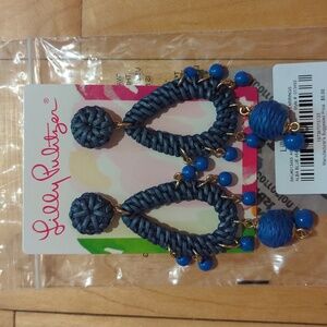 NWT Lilly Pulitzer GWP Raffia Earrings